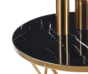 Ława L11-FX (G) fi50 Czarny Marmur/Złoty