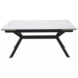 Stół Rozkładany IMPERIA 160 (160-220)x90 Biały/Czarny Mat