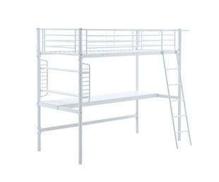 Łóżko Piętrowe DOLCE z Biurkiem i Organizerem 90x200 cm Biały