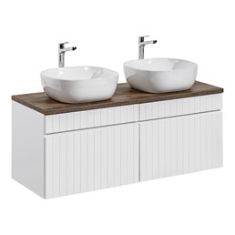 Zestaw ICW-B 6252 160cm (2x Szafka + Blat + 2x Umywalka) Biały