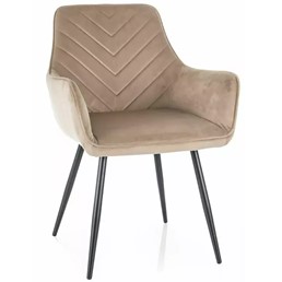 Krzesło FIG VELVET Beżowy/Czarny Mat