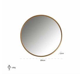 Lustro Ścienne MAERON 70 Złoty