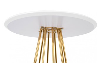 Stolik Barowy GLAM fi60 Biały/Złoty