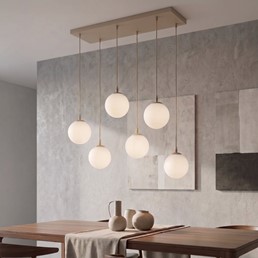 Lampa Wisząca COSMO 6 Beżowy/Opal
