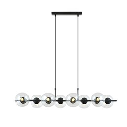 Lampa Wisząca RORY 8 Czarny/Transparentny