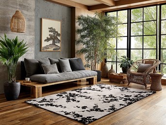 Dywan SAKURA NIGHT SNOW 9835 170x240 cm Biały/Czarny