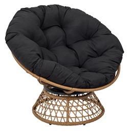 Fotel CANCUN Naturalny Obrotowy/Czarny