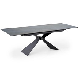 Stół Rozkładany LUCIANO (180-230)x90 cm Niebieski Marmur/Czarny