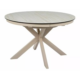 Stół Rozkładany PORTO Ceramic (160-120)x120cm Beż Połysk/Kaszmir