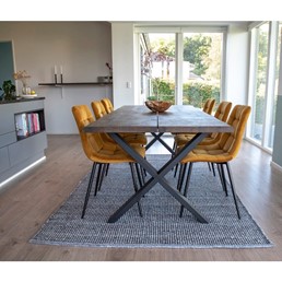 Stół TOULON 95x200cm Dąb Dymiony/Czarny