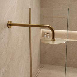 Ramię Do Deszczownicy Okrągłe JS-9021 40cm Złoty Szczotkowany