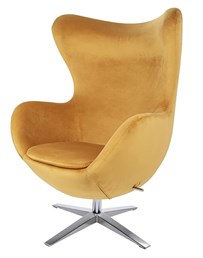 Fotel EGG Szeroki Velvet Musztardowy