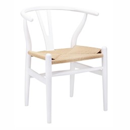 Krzesło Drewniane VALI Biały/Naturalny