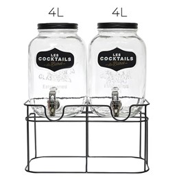 Zestaw 2 Słojów na Napoje 2x 4l Transparentny