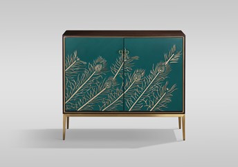 Komoda STILIG ST804 Brązowy/Turkusowy/Złoty