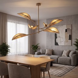 Lampa Sufitowa LOTUS 6 Beżowy/Rattan