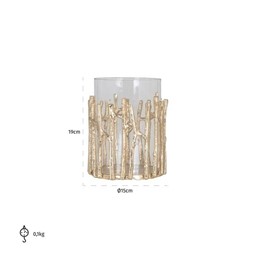 Świecznik LORETTA S Złoty