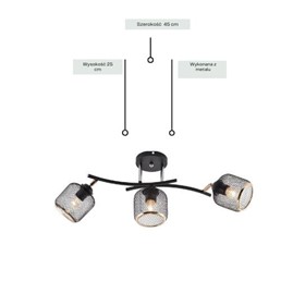 Żyrandol HORTENSJO 3 Czarny