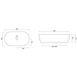 Umywalka Nablatowa AMELIA KALLISTO 48 Beżowy