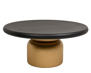 Stolik Kawowy LEONARDO Fi91cm Czarny/Złoty