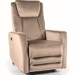 Fotel Rozkładany ADONIS Velvet (Funkcja Pionizacji) Ciemny Beż