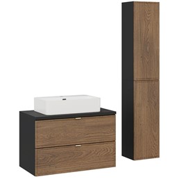 Zestaw Meblowy TRUST 80cm Czarny Mat/Dąb Casella