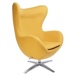 Fotel EGG Szeroki Musztardowy