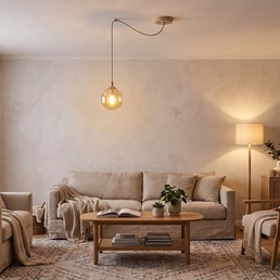 Lampa Wisząca GIGI 1 Beżowy/Miodowy