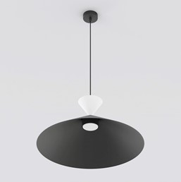 Lampa Wisząca RALF 1L Czarny/Biały
