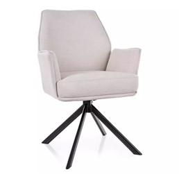 Fotel HUGO Brego Jasny Beżowy/Czarny Mat