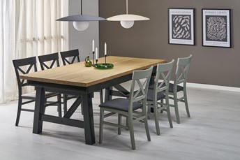 Stół Rozkładany FIESTA (200-280)x100 cm Dąb Naturalny/Czarny