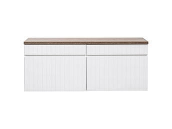 Zestaw ICW-B 120cm (2x Szafka + Blat) Biały/Dąb