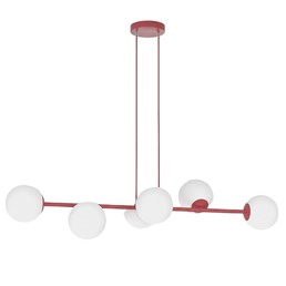 Lampa Wisząca MAGNUS 6 Burgundowy/Biały