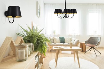 Kinkiet SASTO K-4337 Czarny/Złoty