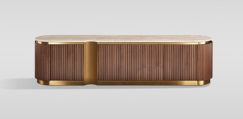 Komoda RTV STILIG ST916D Orzech/Złoty