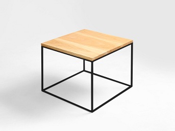 Stół Kawowy Tensio Solid Wood 50x50 Dąb/Czarny