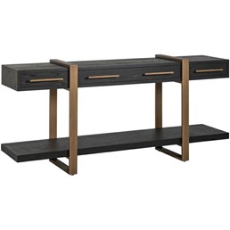 Kredens CAMBON Czarny/Naturalny