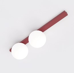 Lampa Sufitowa FIT 2 Burgundowy/Opal
