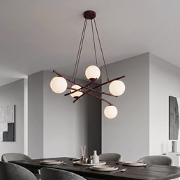 Lampa Wisząca ESSA 5 Burgundowy/Opal