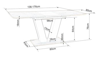 Stół Rozkładany PLATON (136-176)x80 Brąz/Dąb Wotan