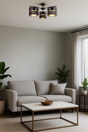 Lampa Sufitowa MALAVI K-5502 Czarny/Złoty