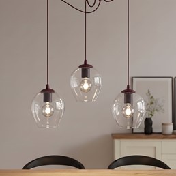 Lampa Wisząca LEVEL 3 Burgundowy/Transparentny