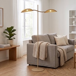 Lampa Podłogowa LOTUS LP2 Beżowy/Rattan