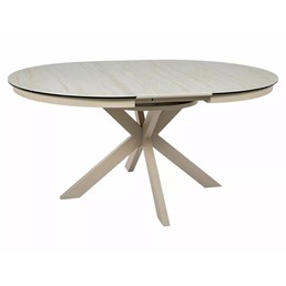 Stół Rozkładany PORTO Ceramic (160-120)x120cm Beż Połysk/Kaszmir