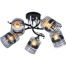 Żyrandol ASTER 5 Srebrny/Czarny