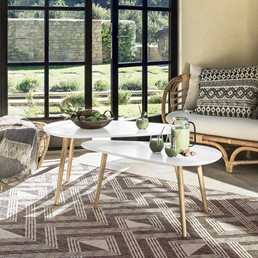 Zestaw 2 stolików MILEO L Biały