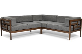 Narożnik Ogrodowy EDEN 6 Osobowy Brązowy/Grafitowy