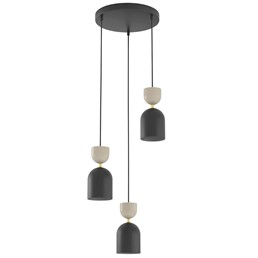 Lampa Wisząca GAUDI 3PREM Czarny/Beżowy