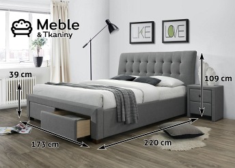 Łóżko PERCY 160X200 Popiel