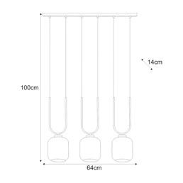 Lampa Wisząca CONI K-5581 Czarny/Bursztynowy